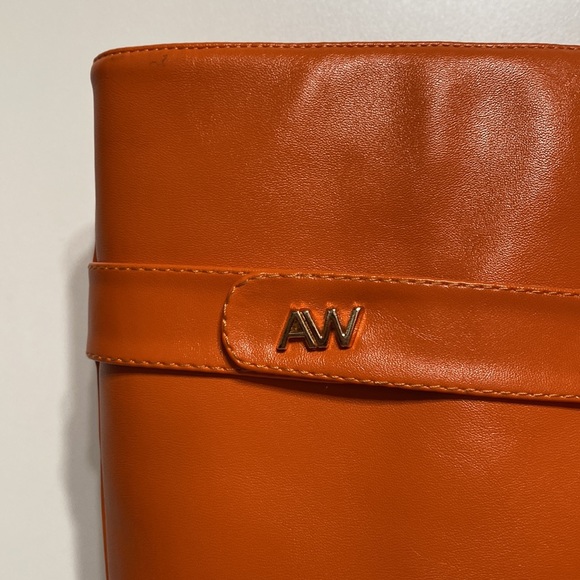 NWOT Azalea Wang “Melina” Stuck on You Pointy Toe Wedge Boot in Orange - Picture 6 of 17